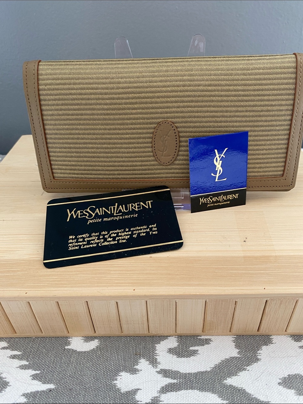 Yves Saint Laurent Beige Canvas with Leather trim Long Wallet - Picture 12 of 12
